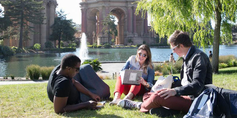 Estudiando en el parque