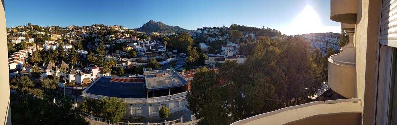 Vista desde un balcón privado en nuestra escuela de Málaga